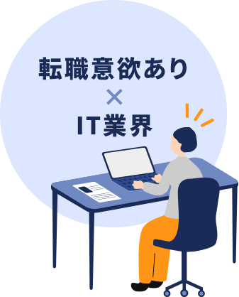 転職意欲あり×IT業界の人材イラスト